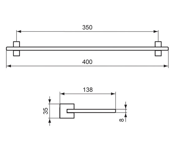 Strada Glasablage 400mm | Mensole / supporti mensole | Ideal Standard