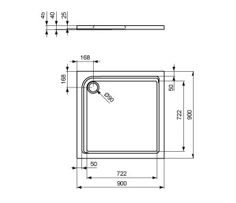Connect Playa Rechteck-Brausewanne 900 mm | Shower trays | Ideal Standard