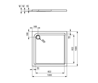 Connect Playa Rechteck-Brausewanne 1000 mm | Shower trays | Ideal Standard