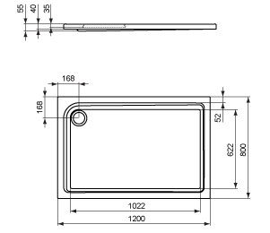Connect Playa Rechteck-Brausewanne 1200 x 800 mm | Shower trays | Ideal Standard