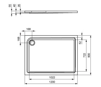 Connect Playa Rechteck-Brausewanne 1200 x 900 mm | Shower trays | Ideal Standard