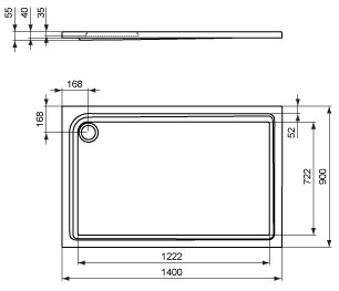 Connect Playa Rechteck-Brausewanne 1400 x 900 mm | Shower trays | Ideal Standard