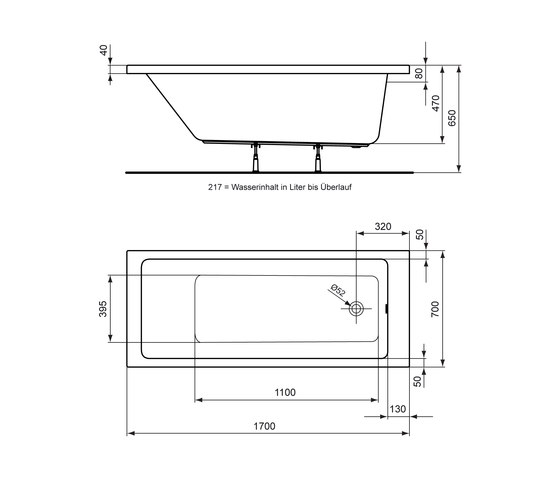 Strada Körperform-Badewanne 1700 x 700mm | Badewannen | Ideal Standard