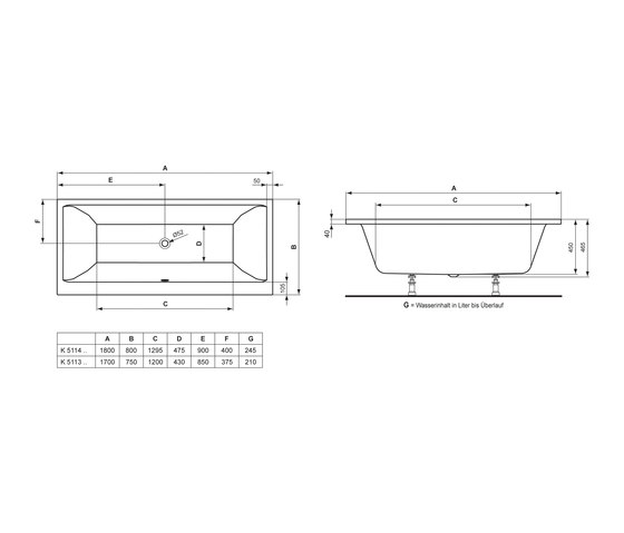 Washpoint Duo-Badewanne 180 x 80 cm | Bathtubs | Ideal Standard