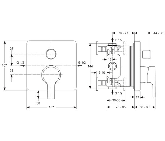 Active Badearmatur UP (Unterputz) Bausatz 2 | Robinetterie de douche | Ideal Standard