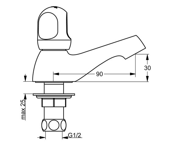 Alpha Standventil (Auslaufhöhe 30 mm) | Robinetterie pour lavabo | Ideal Standard