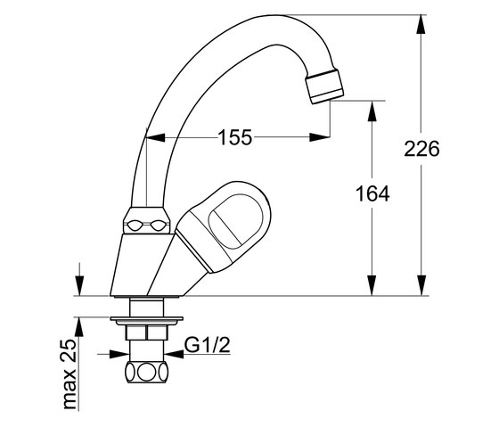 Alpha Standventil (Auslaufhöhe 164 mm) | Rubinetteria lavabi | Ideal Standard