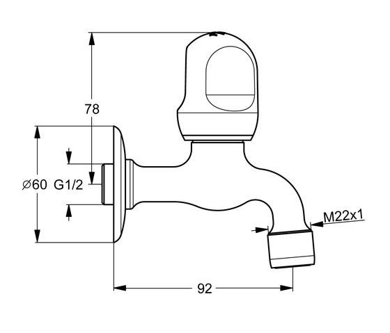 Alpha Wandventil (Ausladung 92 mm) | Grifería para lavabos | Ideal Standard