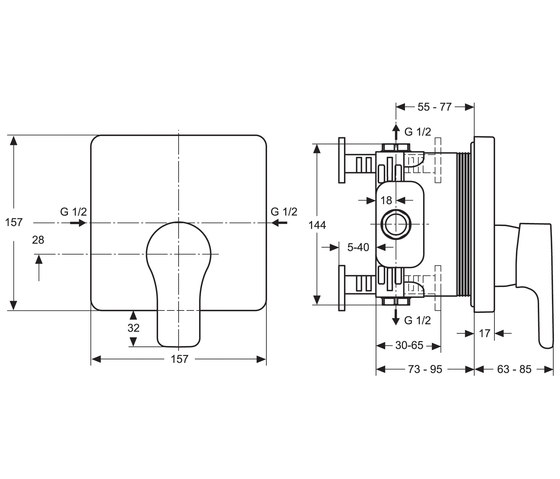 Attitude Brausearmatur UP (Unterputz) Bausatz 2 | Shower controls | Ideal Standard