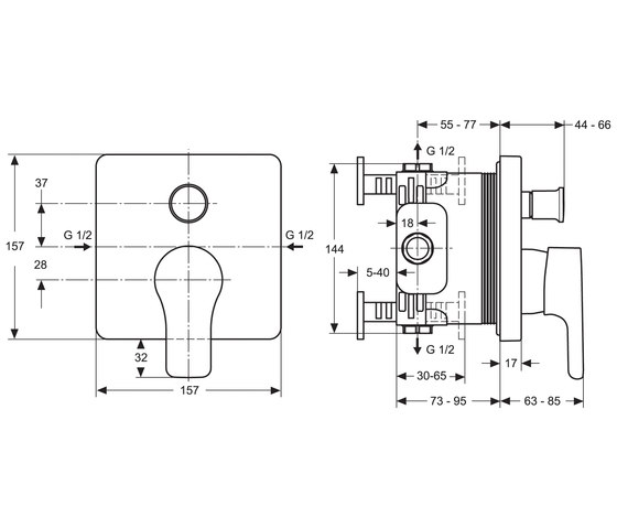 Attitude Badearmatur UP (Unterputz) Bausatz 2 | Duscharmaturen | Ideal Standard