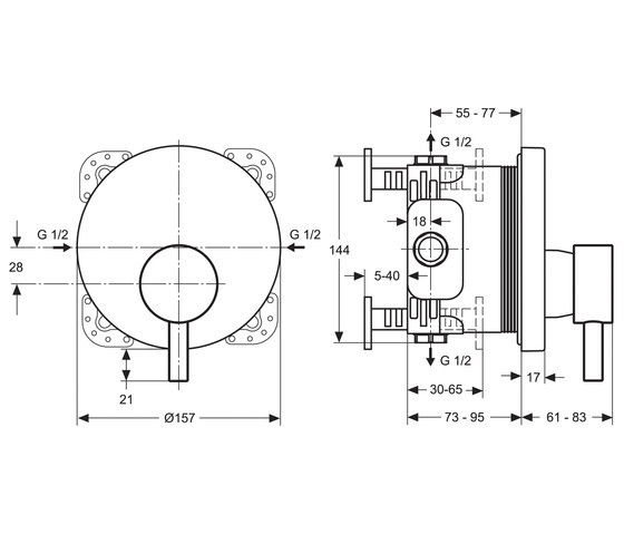 Celia Brausearmatur UP (Unterputz) Bausatz 2 | Shower controls | Ideal Standard