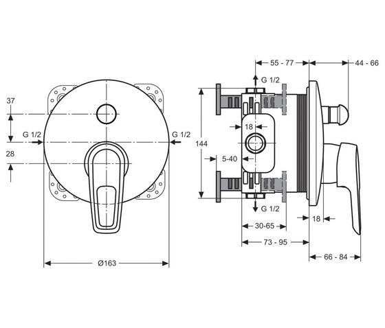 CeraMix Blue Badearmatur UP (Unterputz) Bausatz 2 | Badewannenarmaturen | Ideal Standard