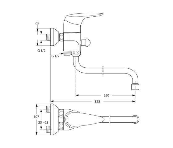 CeraMix 45mm Kombinierte Waschtisch-/Badearmatur | Wash basin taps | Ideal Standard