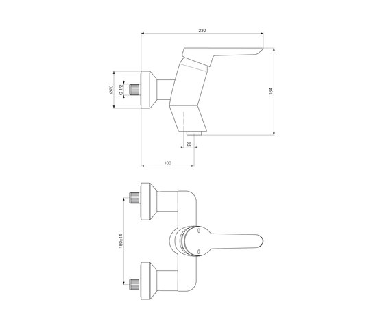 CeraPlus Wand-Waschtischspezialarmatur 100 mm | Rubinetteria lavabi | Ideal Standard