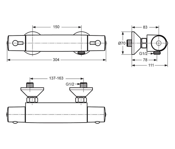 CeraTherm 50 Brausethermostat AP (Aufputz) | Shower controls | Ideal Standard