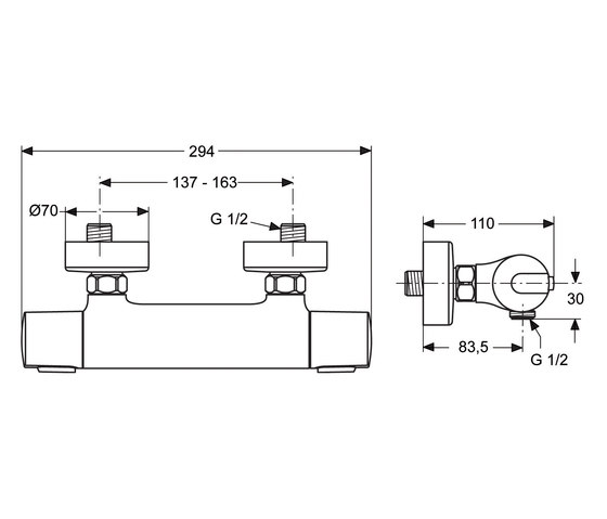 CeraTherm 100 Neu Brausethermostat AP (Aufputz) | Shower controls | Ideal Standard