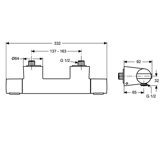 CeraTherm 200 Neu Brausethermostat AP (Aufputz) | Rubinetteria doccia | Ideal Standard