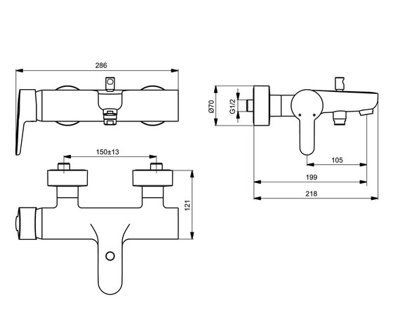 Connect Blue Badearmatur AP (Aufputz) | Duscharmaturen | Ideal Standard
