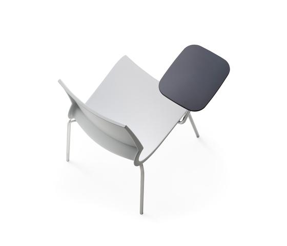 Ricciolina 4 legs with seat cushion + writing tablet | Chairs | Maxdesign