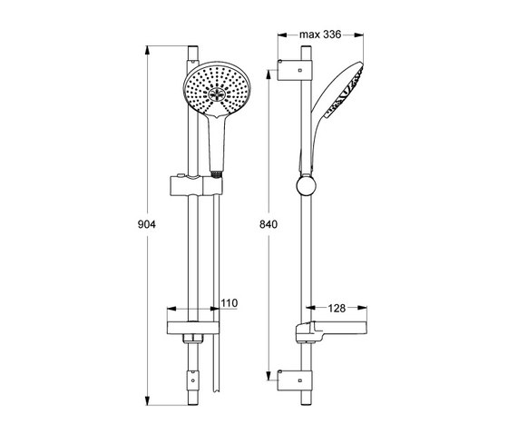 Idealrain Brausekombination 900mm XL3 mit 3-Funktionshandbrause Ø140mm | Grifería para duchas | Ideal Standard