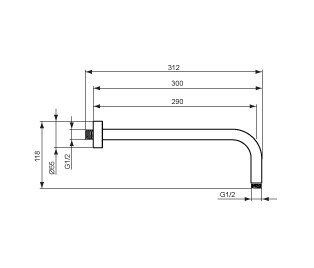 Idealrain Wandanschluss 300mm | Bathroom taps | Ideal Standard