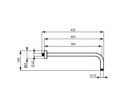 Idealrain Wandanschluss 400mm | Bathroom taps | Ideal Standard