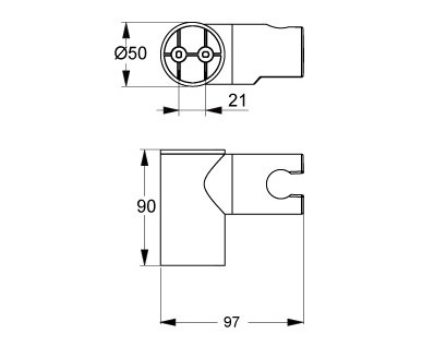 Idealrain schwenkbarer Brausehalter (für Idealrain Handbrausen M & S) | Accessoires robinetterie | Ideal Standard