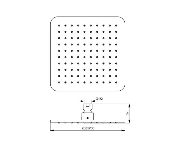 Idealrain Cube Regenbrause 200 x 200mm | Grifería para duchas | Ideal Standard