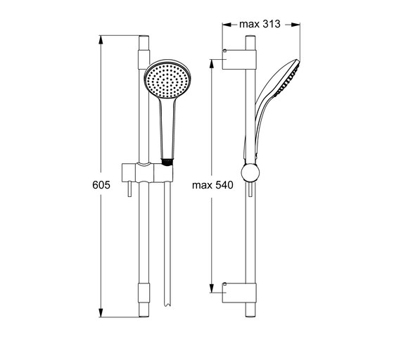 Idealrain Pro Brausekombination 600mm M1 mit 1-Funktionshandbrause Ø100mm | Shower controls | Ideal Standard