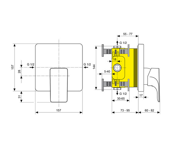 Strada Brausearmatur UP (Unterputz) Bausatz 2 | Shower controls | Ideal Standard