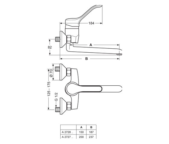 Cera L Wand-Küchenarmatur, Auslauf 200 mm | Robinetterie de cuisine | Ideal Standard