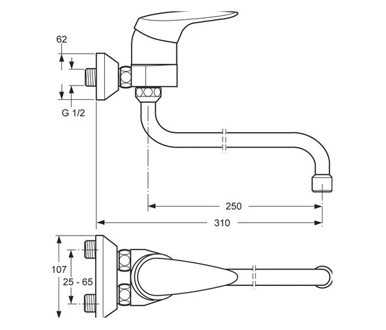 CeraMix 45mm Wand-Küchenarmatur | Kitchen taps | Ideal Standard