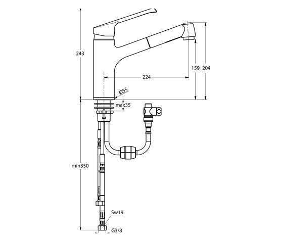 Retta Küchenarmatur mit herausziehbarer Handbrause ND (Niederdruck) | Küchenarmaturen | Ideal Standard
