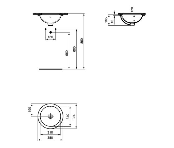 Connect Unterbauwaschtisch rund 380mm | Wash basins | Ideal Standard