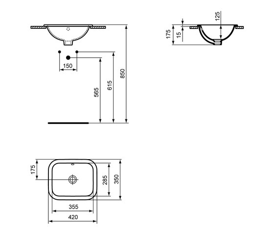 Connect Einbauwaschtisch rechteckig 420mm | Waschtische | Ideal Standard