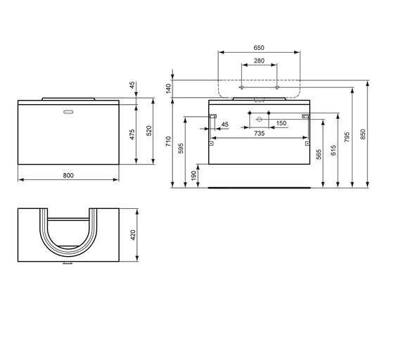 Connect Waschtisch-Unterschrank Arc 800 mm | Mobili lavabo | Ideal Standard
