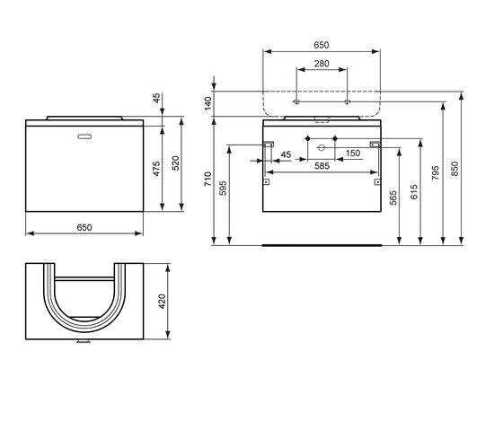 Connect Waschtisch-Unterschrank Arc 650 mm | Armarios lavabo | Ideal Standard