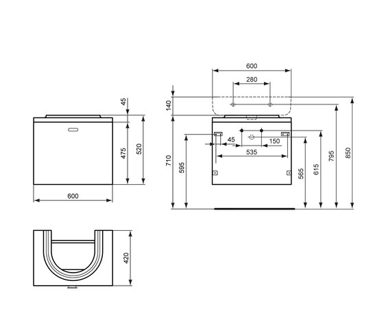 Connect Waschtisch-Unterschrank Arc 600 mm | Vanity units | Ideal Standard