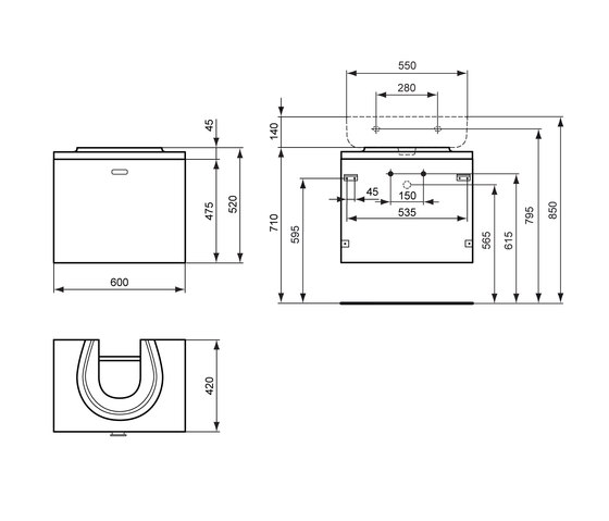 Connect Waschtisch-Unterschrank Sphere 600 mm | Armarios lavabo | Ideal Standard