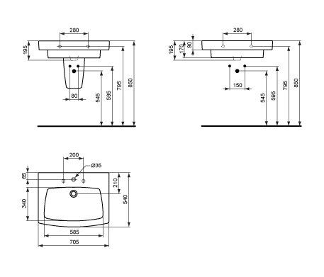 Ventuno Möbelwaschtisch 700 mm | Lavabos | Ideal Standard