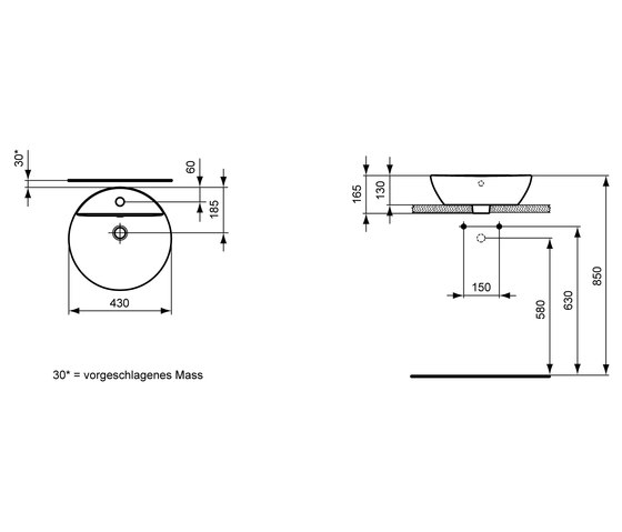 Connect Aufsatzschale "Sphere" 430mm | Wash basins | Ideal Standard