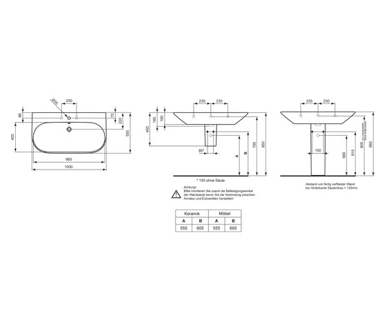 Tonic Waschtisch 100 cm | Wash basins | Ideal Standard