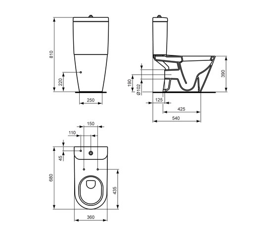 Tonic Standtiefspülklosett-Kombination | Inodoros | Ideal Standard