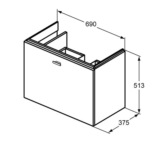 Connect Space Waschtisch-Unterschrank 700 mm (Ablage links) | Meubles sous-lavabo | Ideal Standard