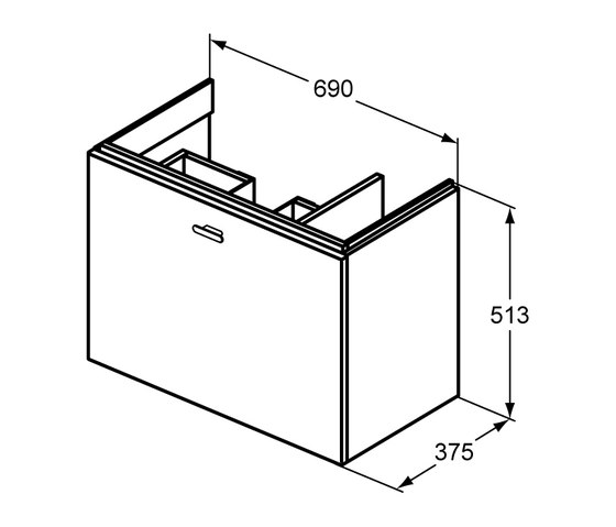 Connect Space Waschtisch-Unterschrank 700mm (Ablage rechts) | Waschtischunterschränke | Ideal Standard