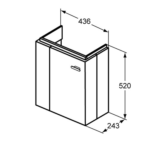 Connect Space Waschtisch-Unterschrank 450mm für Handwaschbecken (Ablage links) | Meubles sous-lavabo | Ideal Standard