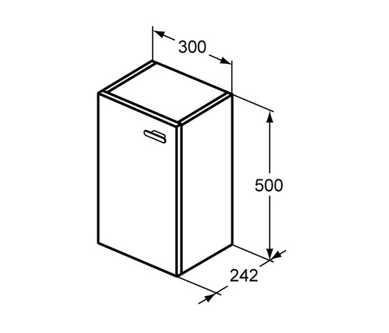 Connect Space Seitenschrank 300mm (für Handwaschbecken) | Wall cabinets | Ideal Standard