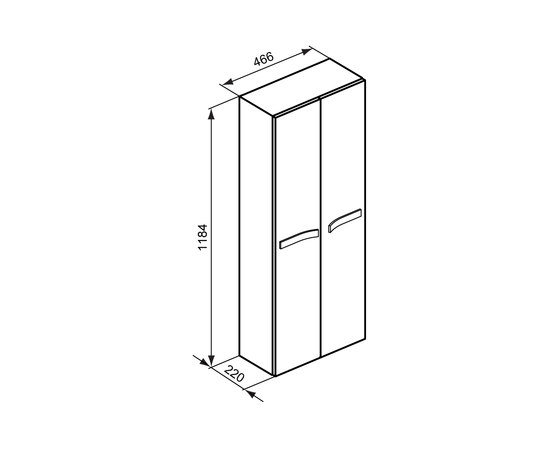 Strada Seitenschrank 466mm mit 2 Türen | Wall cabinets | Ideal Standard