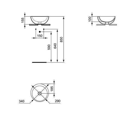 Strada O Schale 340mm rund | Wash basins | Ideal Standard
