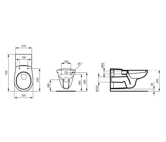 Contour 21 Wandtiefspül-WC barrierefrei | WCs | Ideal Standard